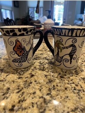 Y2K Jungle Print By Stephanie Stouffer Animal, Print Coffee, Mugs, Lot Of 2